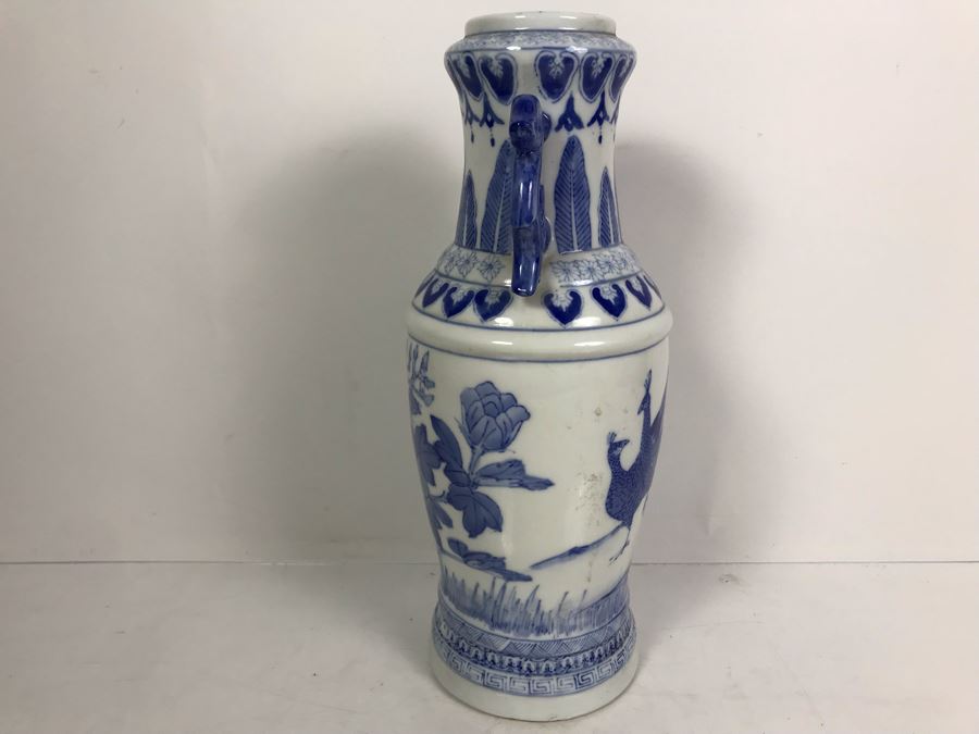 Signed Chinese Blue And White Vase 14.5'H [Photo 11]