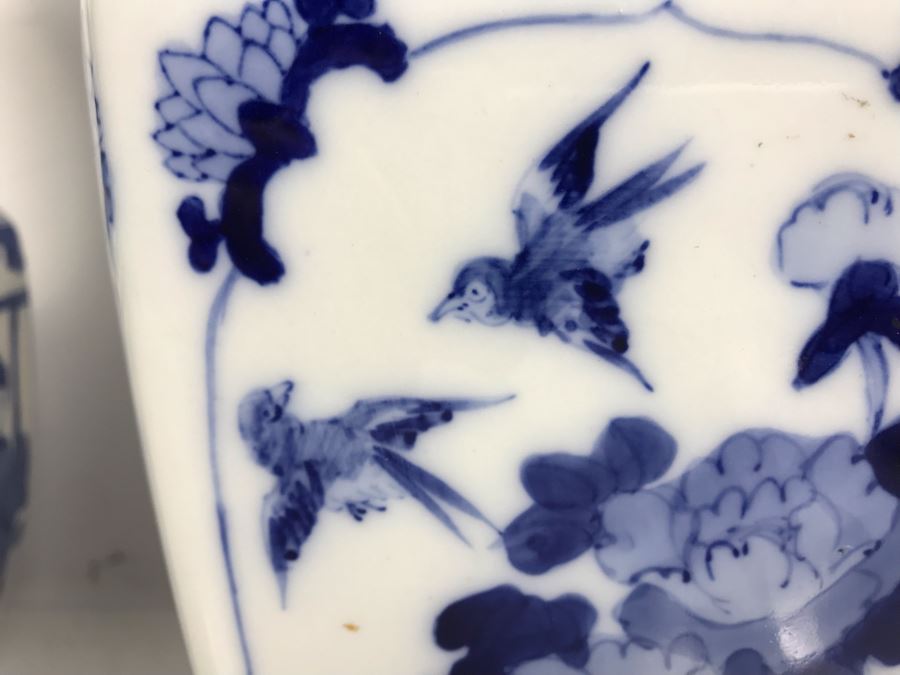 Pair Of Contemporary Chinese Blue And White Vases 14'H [Photo 15]