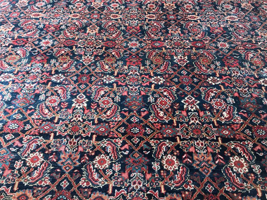 Large Vintage Persian Rug Hand Knotted Wool Area Rug 13.7' X 11.1' [Photo 11]