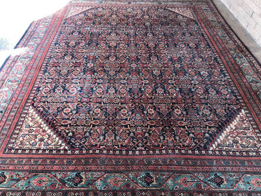 Large Vintage Persian Rug Hand Knotted Wool Area Rug 13.7' X 11.1' [Photo 6]