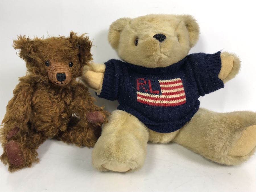Ralph Lauren Teddy Bear And Limited Edition Isaac Teddy Bear Made In Wales Dean's Rag Book Co Past Times 100% Mohair Pile [Photo 1]