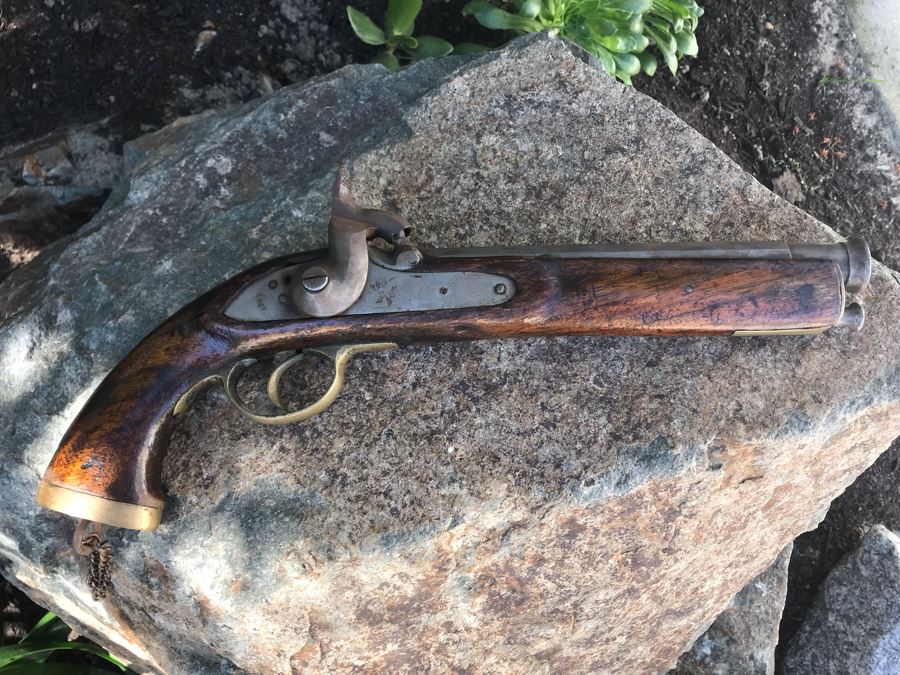 Antique East India Company 1811 Modified Cavalry Pistol Originally Flintlock EIC Rampant Lion British Empire 9' Barrel Gun [Photo 2]