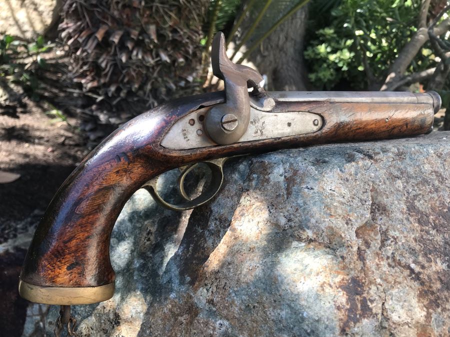 Antique East India Company 1811 Modified Cavalry Pistol Originally Flintlock EIC Rampant Lion British Empire 9' Barrel Gun [Photo 36]
