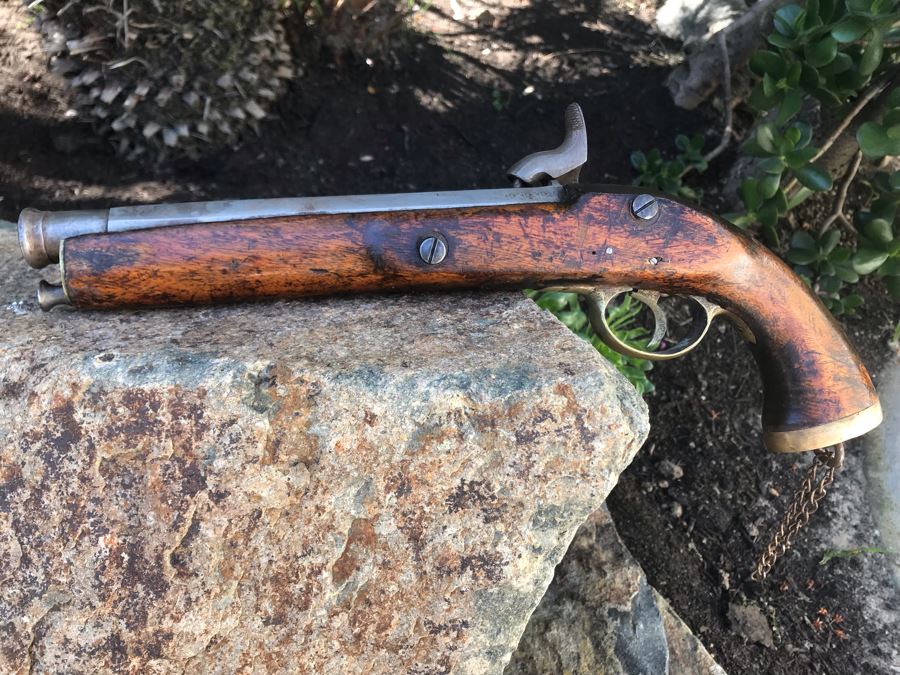 Antique East India Company 1811 Modified Cavalry Pistol Originally Flintlock EIC Rampant Lion British Empire 9' Barrel Gun [Photo 50]