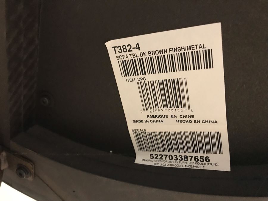 Contemporary Sofa Console Table Dark Brown Finish With Metal Base [Photo 7]