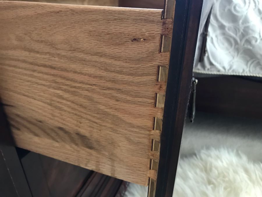 Pair Of National Mt. Airy Wooden Nightstands End Tables (One Of Brass Pulls Has Been Replaced) [Photo 6]