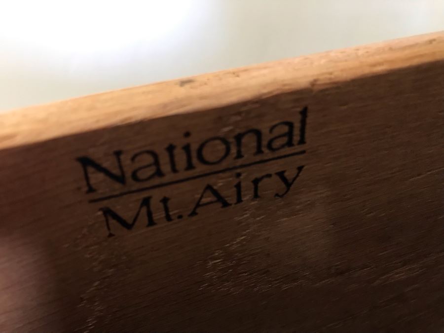 Pair Of National Mt. Airy Wooden Nightstands End Tables (One Of Brass Pulls Has Been Replaced) [Photo 5]