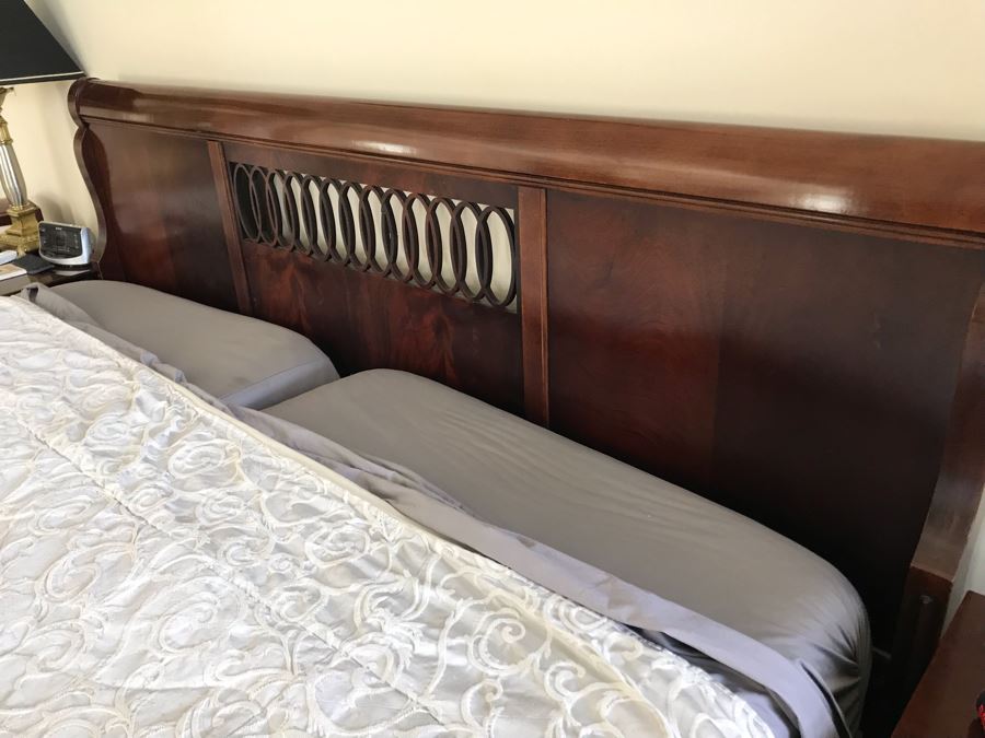 Stunning National Mt. Airy King Size Wooden Sleigh Bed (Mattress And Box Spring Not Included) [Photo 5]