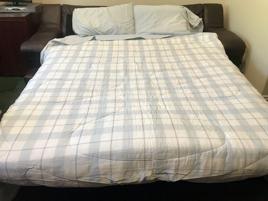 Nice Leather Master Coffee Brown Sofa Sleeper Bed 88'W [Photo 13]