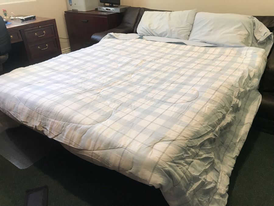 Nice Leather Master Coffee Brown Sofa Sleeper Bed 88'W [Photo 12]