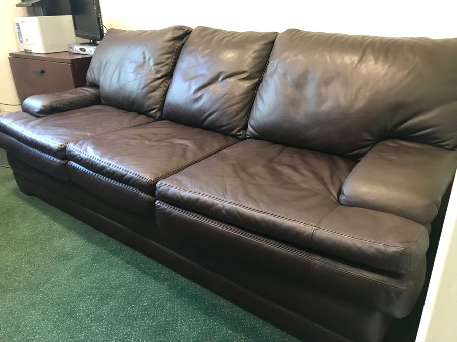 Nice Leather Master Coffee Brown Sofa Sleeper Bed 88'W [Photo 3]