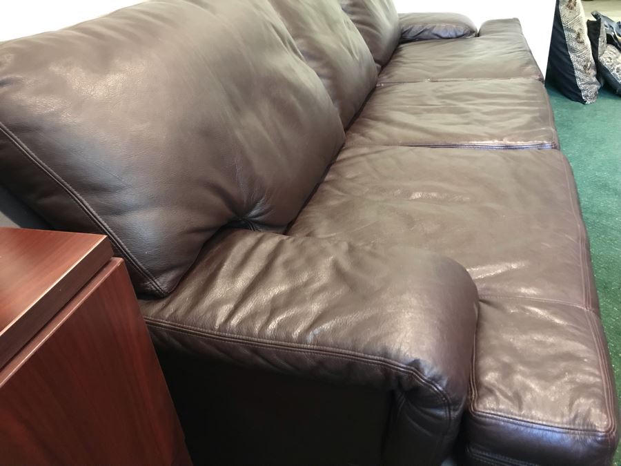 Nice Leather Master Coffee Brown Sofa Sleeper Bed 88'W [Photo 4]