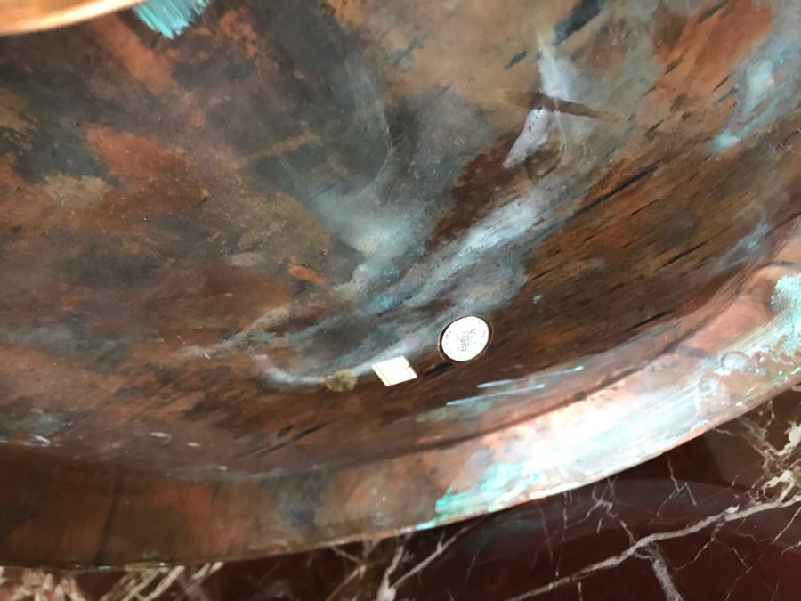 Solid Copper Hammered Bucket With Handle From Turkey Coal Ash Fireplace Decor 12'W X 17'H With Handle [Photo 6]