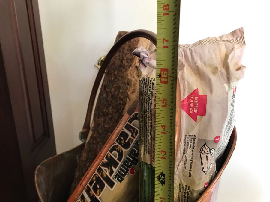 Solid Copper Hammered Bucket With Handle From Turkey Coal Ash Fireplace Decor 12'W X 17'H With Handle [Photo 8]