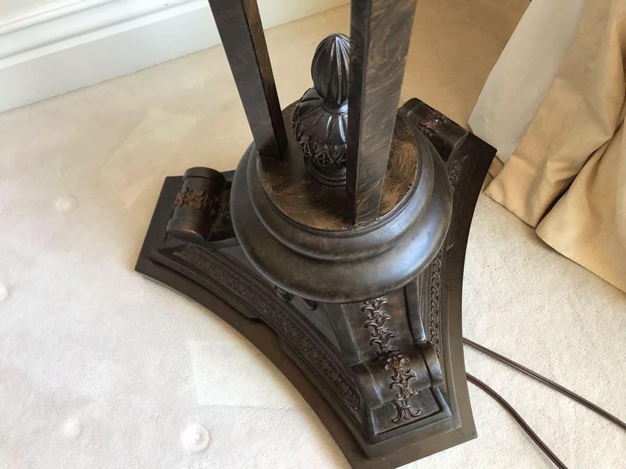 Tall Metal Floor Lamp With Glass Shade [Photo 9]