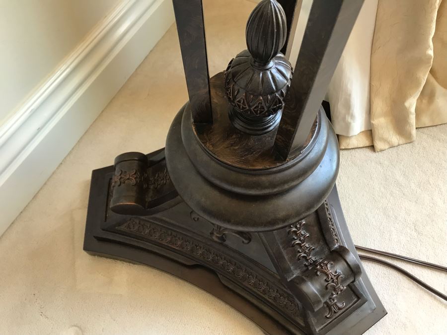 Tall Metal Floor Lamp With Glass Shade [Photo 6]