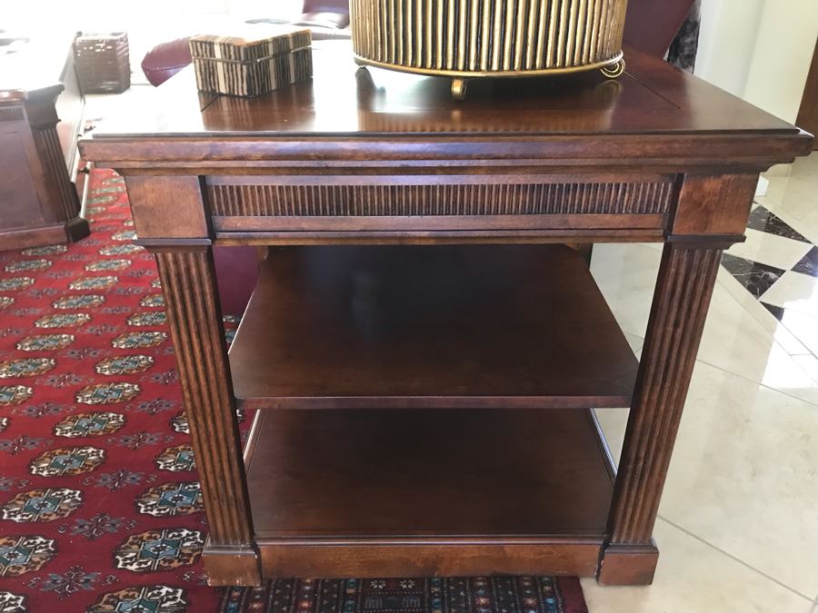 Pair Of Bassett Furniture John Elway Collection Wooden End Tables 22'W X 26'D X 25.5'H [Photo 6]