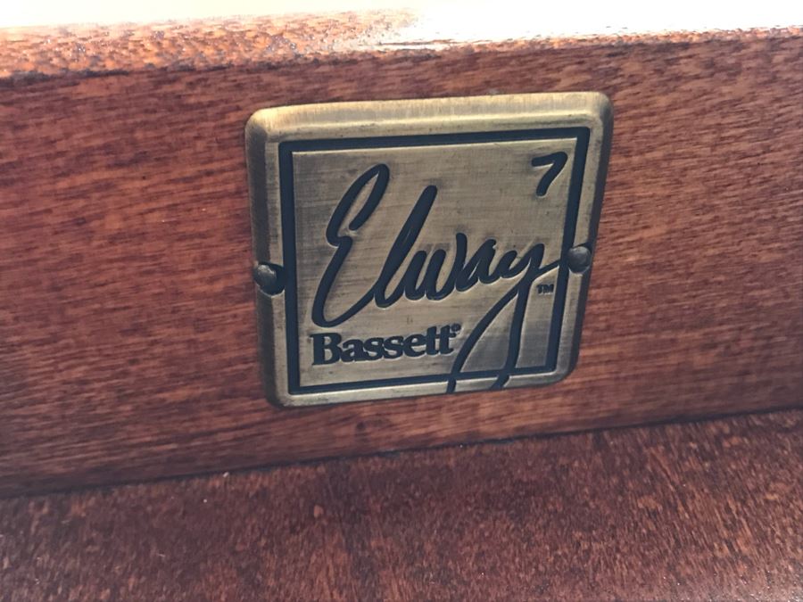 Pair Of Bassett Furniture John Elway Collection Wooden End Tables 22'W X 26'D X 25.5'H [Photo 4]