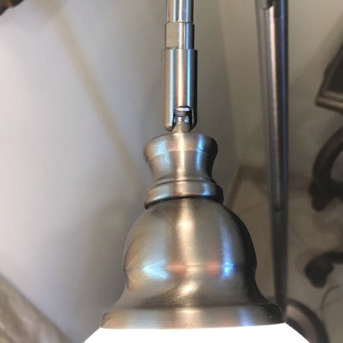 Contemporary Two-Light Adjustable Silver Brushed Metal Floor Lamp [Photo 5]