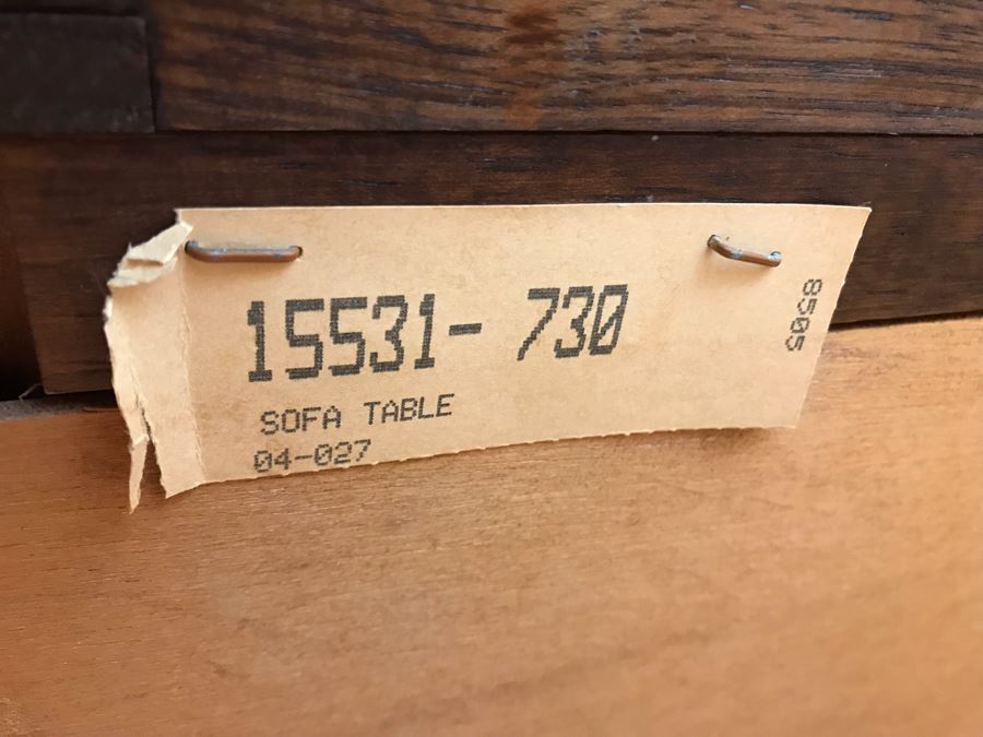 Vintage Thomasville Chinoiserie Wooden Sofa Table Display Cabinet With Up Lighting And Brass Pulls 56.5'W X 16.5'D X 29.5'H [Photo 11]