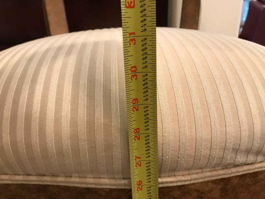 Pair Of Bar Height Wooden Bar Stools 45.5'TH X 36'H Of Arm X 30'H Seat Cushion [Photo 11]