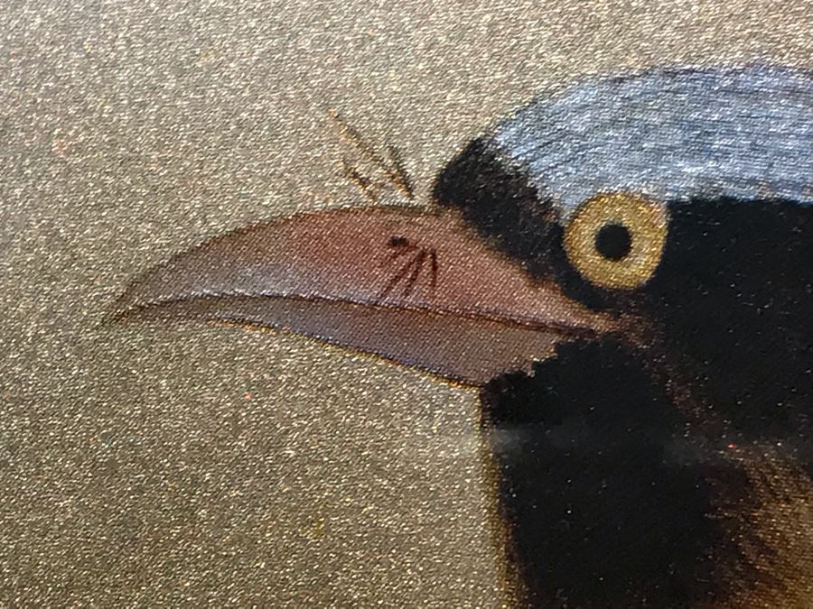 Framed Asian Signed Artwork Floral Scene With Pair Of Birds 26.5'W X 22.5'H [Photo 4]