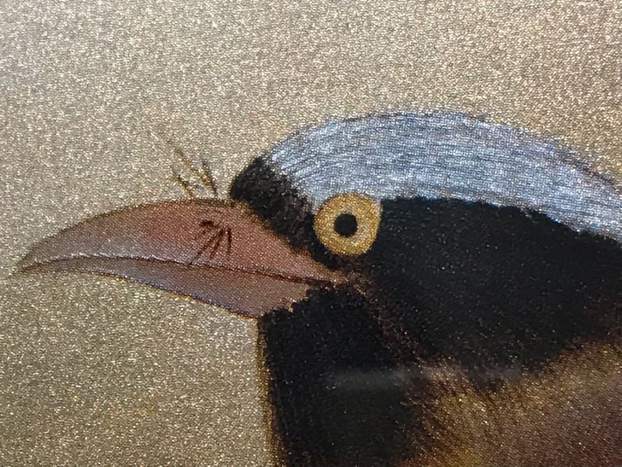 Framed Asian Signed Artwork Floral Scene With Pair Of Birds 26.5'W X 22.5'H [Photo 5]