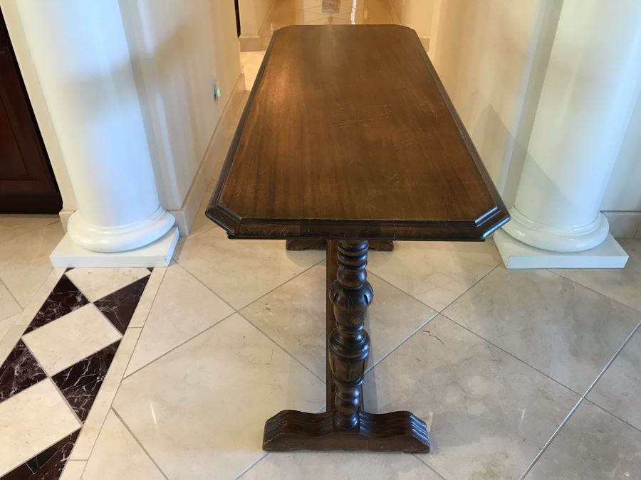 Vintage Wooden Console Sofa Table 48”W X 17”D X 30”H [Photo 9]