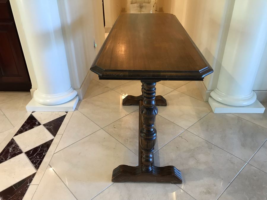Vintage Wooden Console Sofa Table 48”W X 17”D X 30”H [Photo 8]
