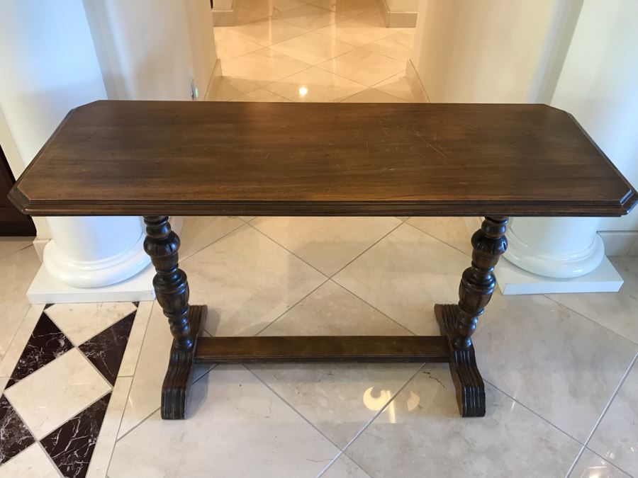 Vintage Wooden Console Sofa Table 48”W X 17”D X 30”H [Photo 7]