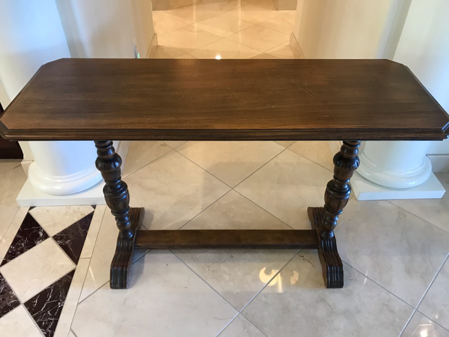 Vintage Wooden Console Sofa Table 48”W X 17”D X 30”H [Photo 3]