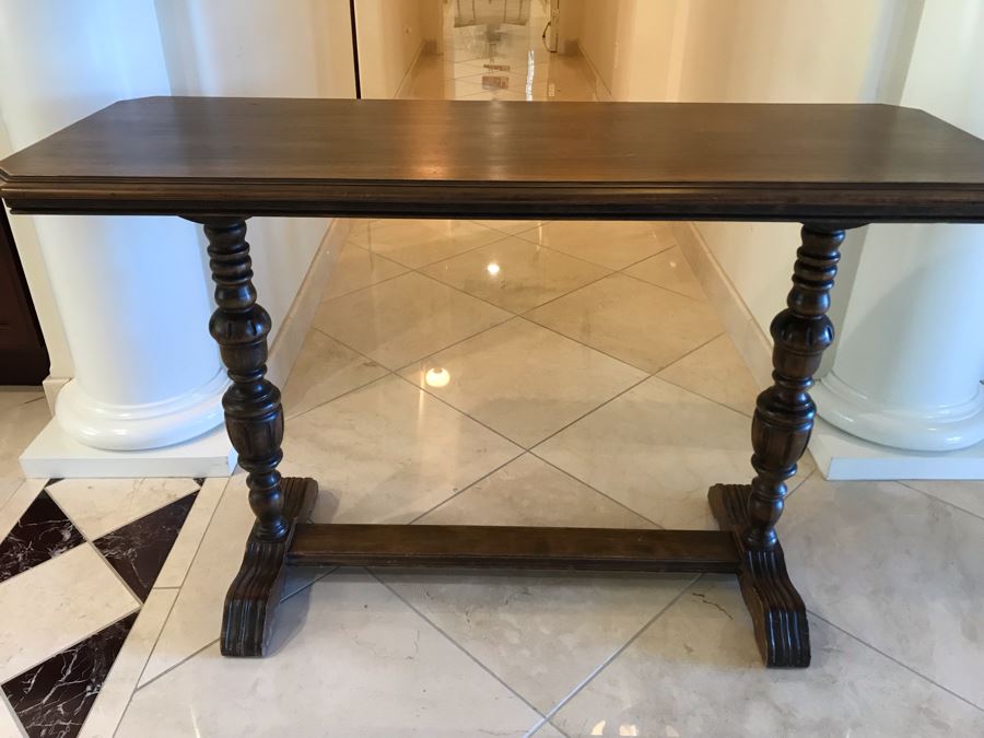 Vintage Wooden Console Sofa Table 48”W X 17”D X 30”H [Photo 4]