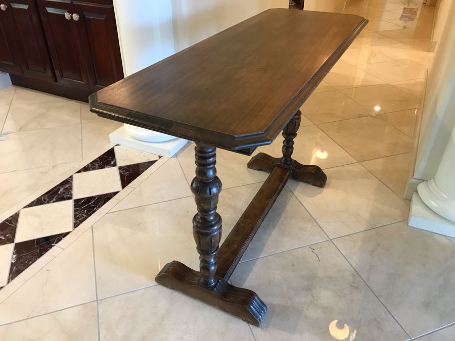 Vintage Wooden Console Sofa Table 48”W X 17”D X 30”H [Photo 2]