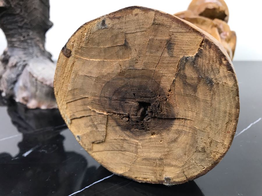 Carved Wooden Sculputre Of Man Holding Guitar 15.5'H And Bald Eagle Composite Sculpture 14'H [Photo 16]