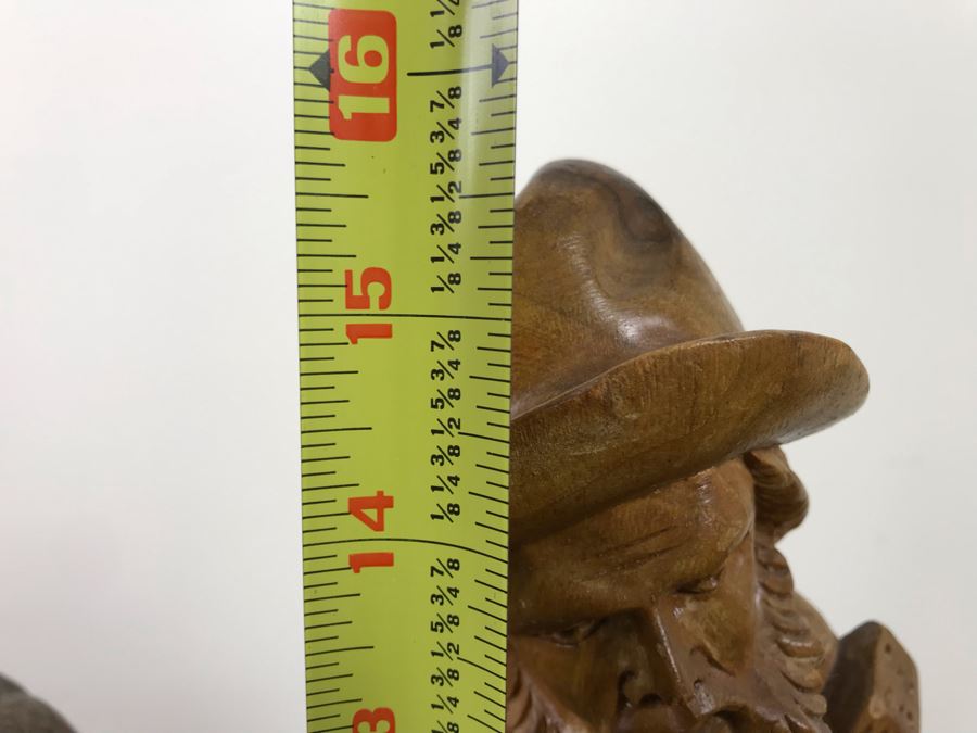 Carved Wooden Sculputre Of Man Holding Guitar 15.5'H And Bald Eagle Composite Sculpture 14'H [Photo 18]