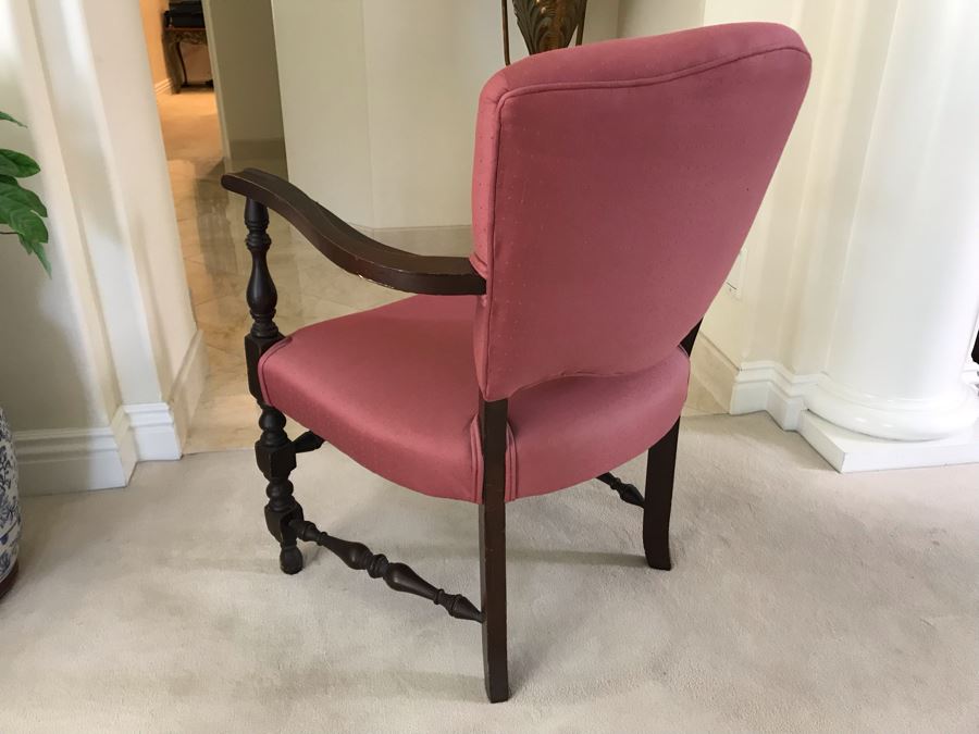Vintage Upholstered Wooden Armchair [Photo 3]