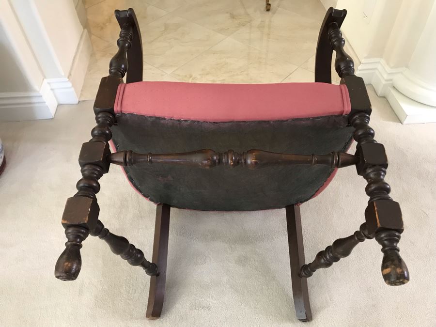 Vintage Upholstered Wooden Armchair [Photo 5]