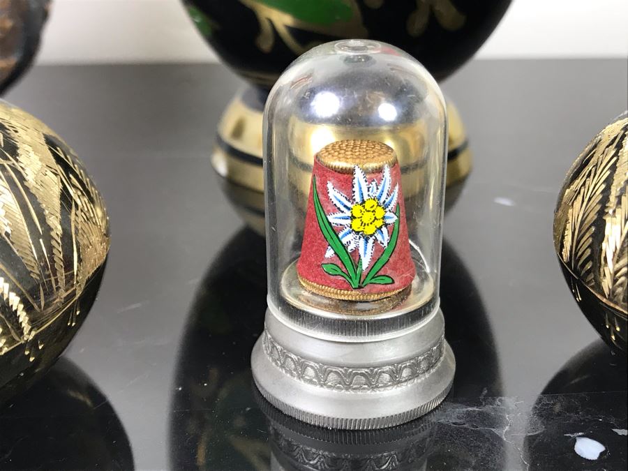 Collection Of Brass And Copper Vases And Thimble [Photo 4]