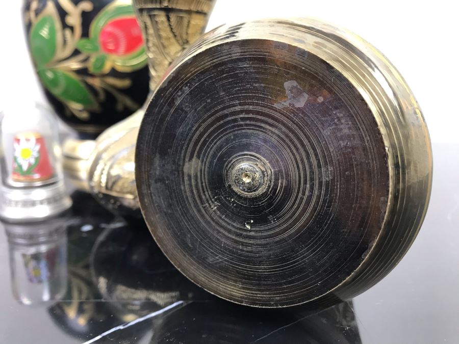 Collection Of Brass And Copper Vases And Thimble [Photo 11]