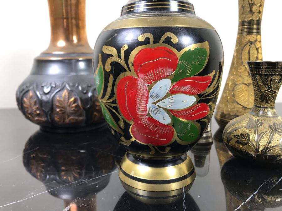 Collection Of Brass And Copper Vases And Thimble [Photo 13]