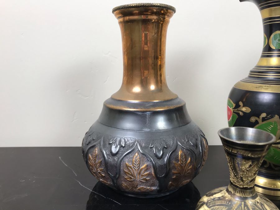Collection Of Brass And Copper Vases And Thimble [Photo 6]