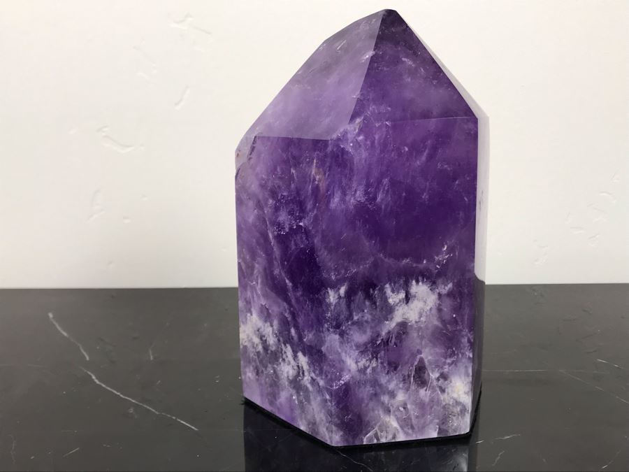 Large Polished Purple Amethyst Crystal 6.5'H X 4'W