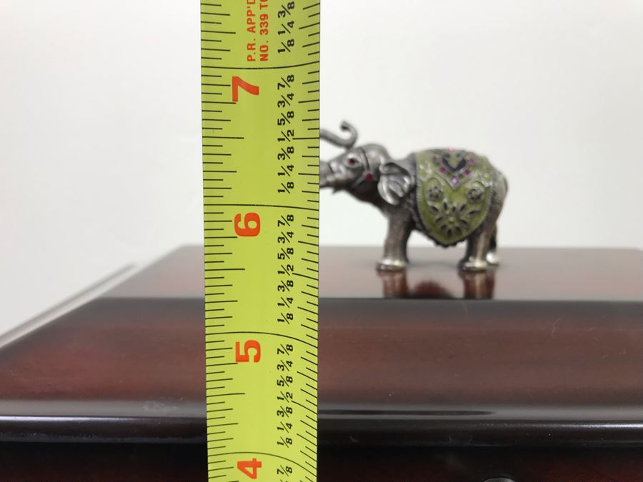Painted Elephant Figurine 9'H And Lockable Box With Elephant Finial [Photo 16]