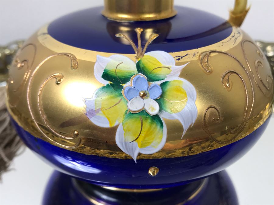 Vintage Mirrored Vanity Tray With Vintage Hand Painted Perfume Bottle [Photo 10]