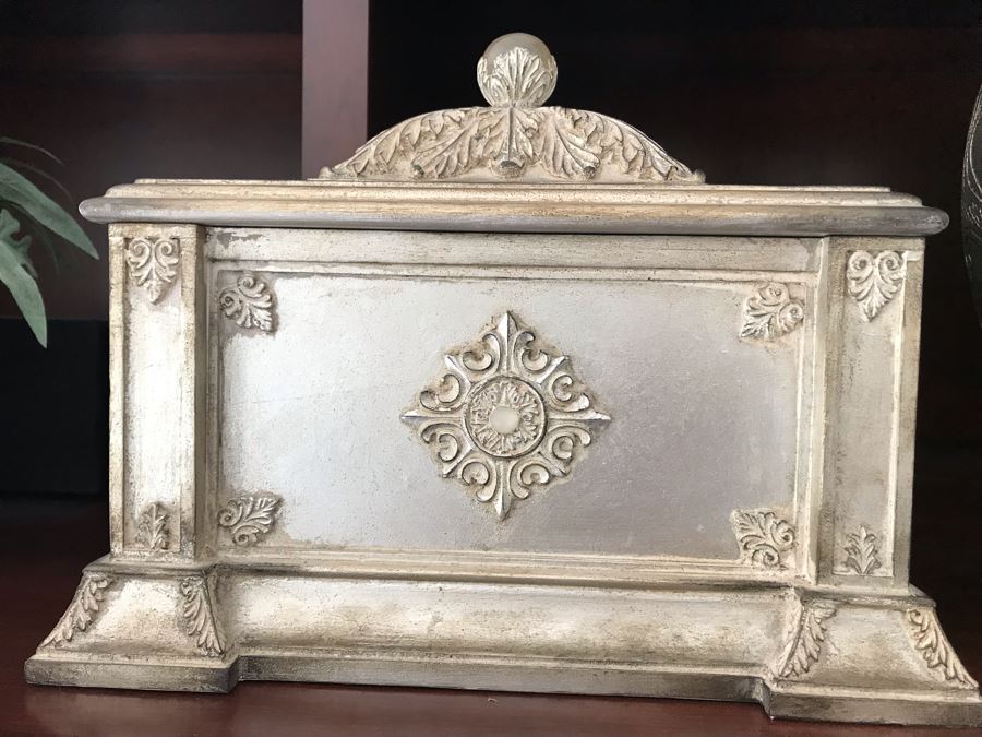 Silver Tone Decorative Box And Vase 21'H [Photo 7]