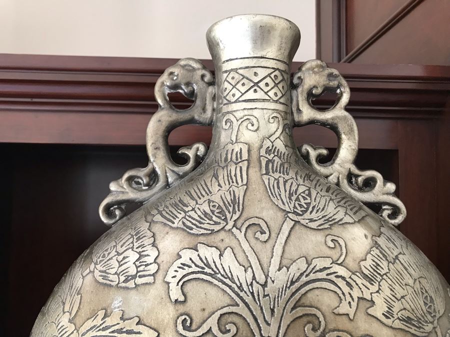 Silver Tone Decorative Box And Vase 21'H [Photo 3]