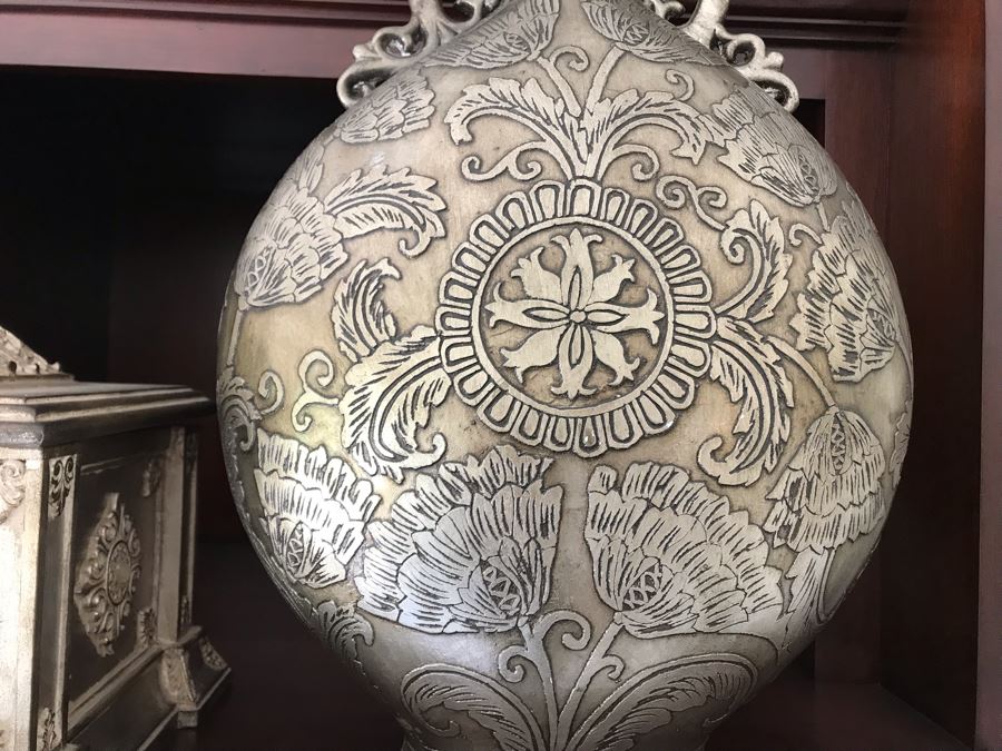 Silver Tone Decorative Box And Vase 21'H [Photo 4]