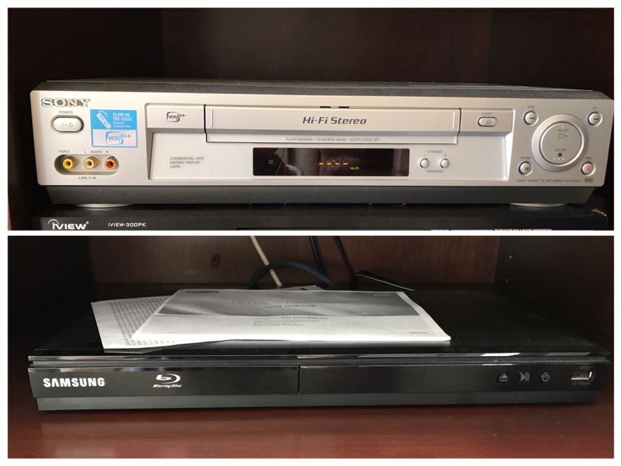 Samsung Bluray Disc Player 80-EM57C And Sony VCR Player SLV-N700