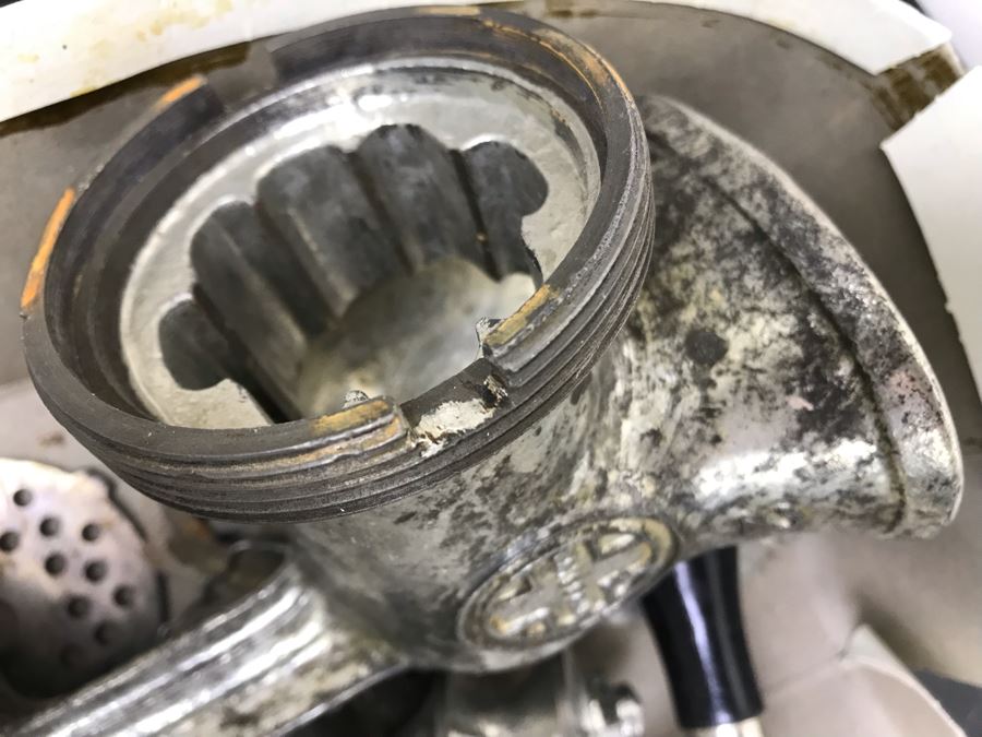 Huge Lot Of Vintage Kitchen Utensils Tools, Vintage Basket With Handle And Vintage Griswold Meat Grinder - See Photos [Photo 18]