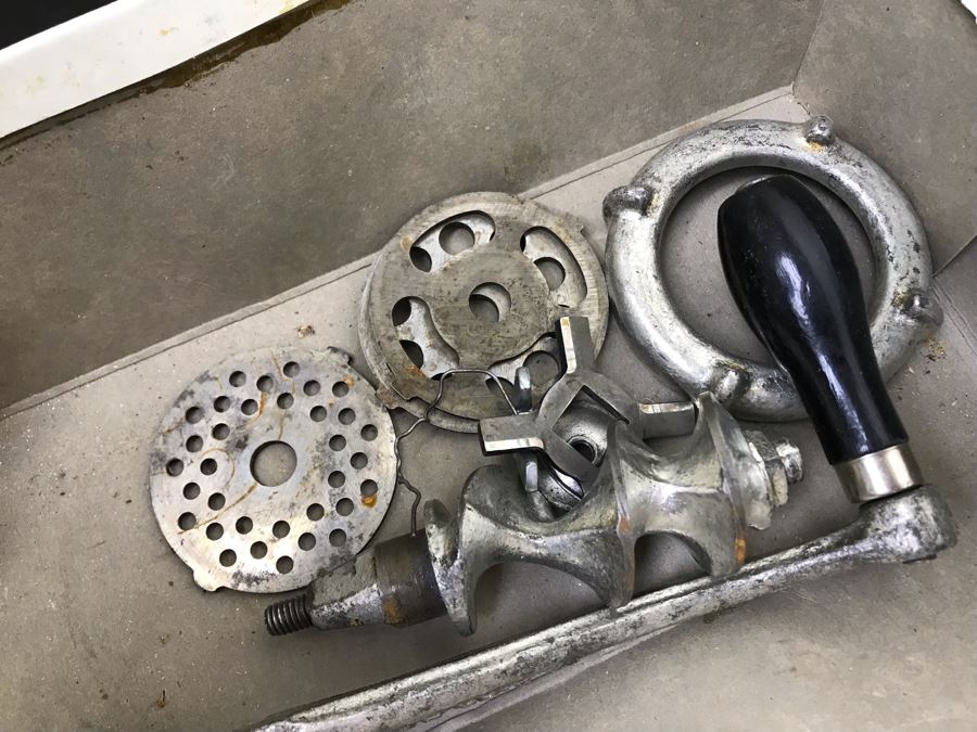 Huge Lot Of Vintage Kitchen Utensils Tools, Vintage Basket With Handle And Vintage Griswold Meat Grinder - See Photos [Photo 17]